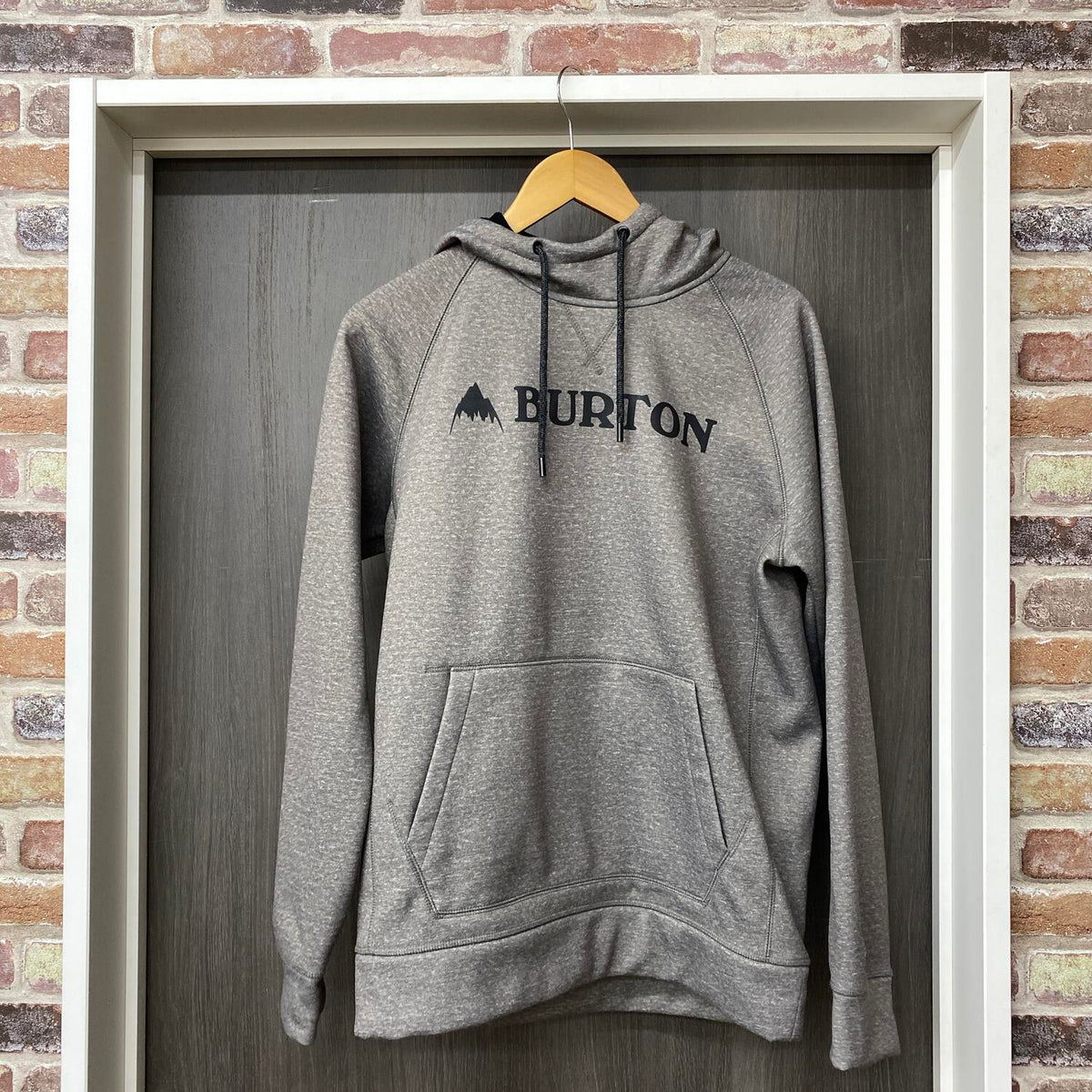 BURTON 撥水パーカー グレー S スノーボード スキー フーディー バートン ボンデッド プルオーバー フリース：
