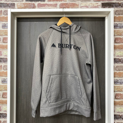 BURTON 撥水パーカー グレー S スノーボード スキー フーディー バートン ボンデッド プルオーバー フリース：