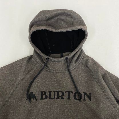BURTON 撥水パーカー グレー S スノーボード スキー フーディー バートン ボンデッド プルオーバー フリース：