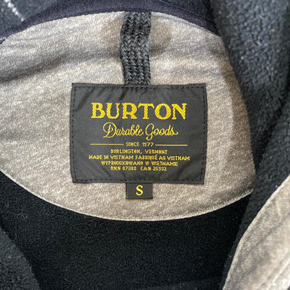BURTON 撥水パーカー グレー S スノーボード スキー フーディー バートン ボンデッド プルオーバー フリース：