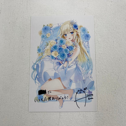 藍沢エマ 誕生日記念2023 箔押し複製サイン＆メッセージ入りイラストポストカード ぶいすぽっ！**