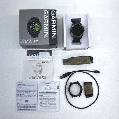 【★加古川物流】中古 GARMIN ガーミン Approach S70 47mm GPS ゴルフ スマートウォッチ[3481･967]..【430】【430】【430】【加古川物流】