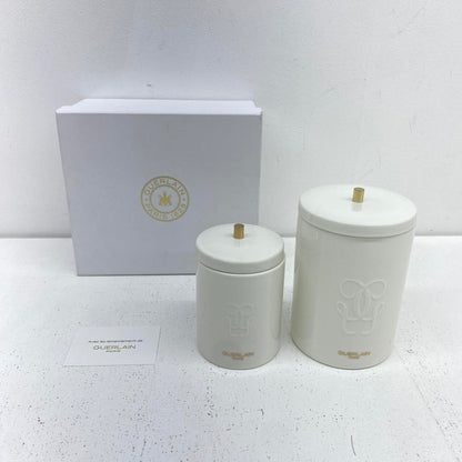 GUERLAIN ゲラン キャニスター フタ付き 保存容器 陶器 小物入れ 2個 セット インテリア**