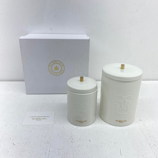 GUERLAIN ゲラン キャニスター フタ付き 保存容器 陶器 小物入れ 2個 セット インテリア**