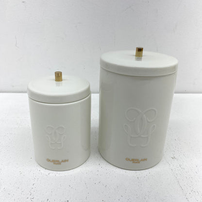 GUERLAIN ゲラン キャニスター フタ付き 保存容器 陶器 小物入れ 2個 セット インテリア**