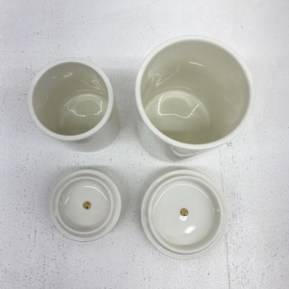 GUERLAIN ゲラン キャニスター フタ付き 保存容器 陶器 小物入れ 2個 セット インテリア**