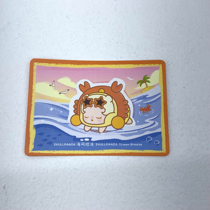 POP MART SKULLPANDA 海島度假 シークレット 海風踏浪 ぬいぐるみ ポーチ ポップマート スカルパンダ アイランドバケーション コインケース マスコット カード付き：