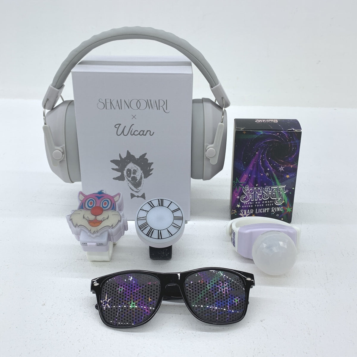 訳あり品 SEKAINOOWARI × Wican コラボ イヤーマフ 他 スターライトリング 3点 ピンホールメガネ / グッズ セカオワ ワイキャン..