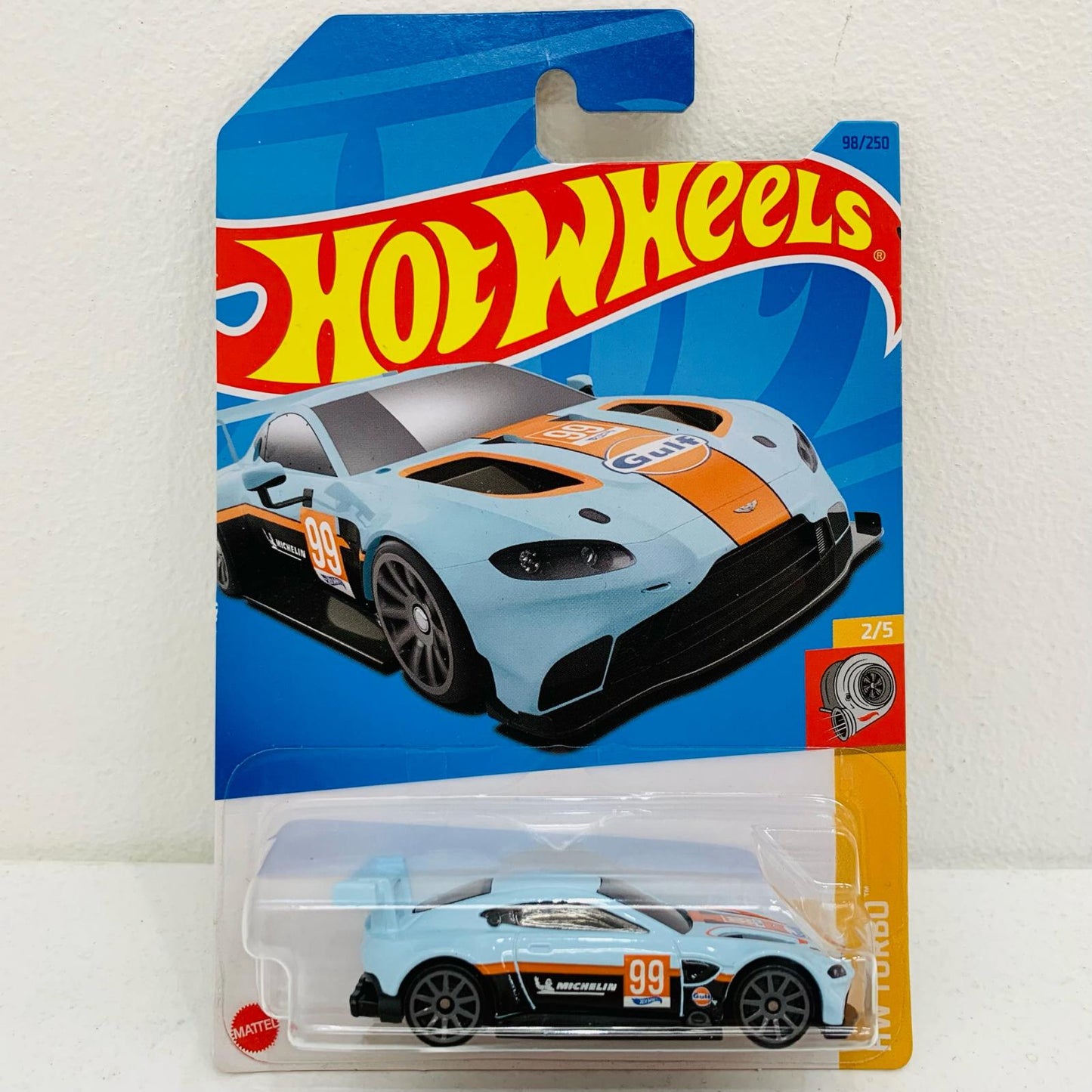 【中古】 1/64ASTONMARTINVANTAGEGTE#99(ライトブルー×オレンジ×ブラック)「HotWheelsHWTURBO」[HKJ37]