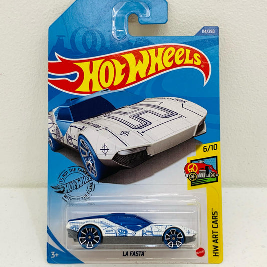 【中古】 1/64LAFASTA(ホワイト×ブルー)「HotWheelsHWARTCARS」[GLN65-D7C6]