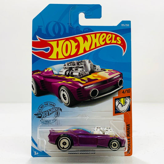 【中古】 1/64RODGERDODGER2.0(パープル×イエローファイアパターン)「HotWheelsMUSCLEMANIA」[FYB68-D7C3] ミニカー おもちゃ・玩具 RODGER DODGER 2.0 スケール (パープル×イエローファイアパターン) '1/64【飾磨店】
