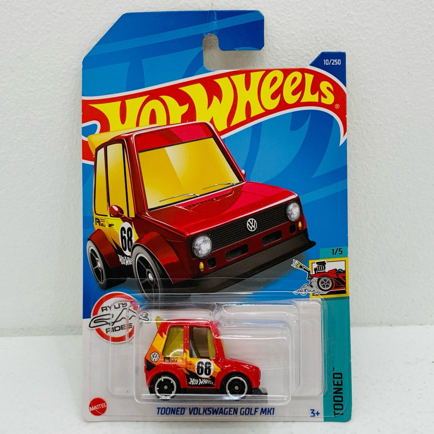 【中古】 1/64TOONEDVOLKSWAGENGOLFMK1#68(レッド×オレンジ×ブラック)「HotWheelsTOONED」[HCW71-M7C5]
