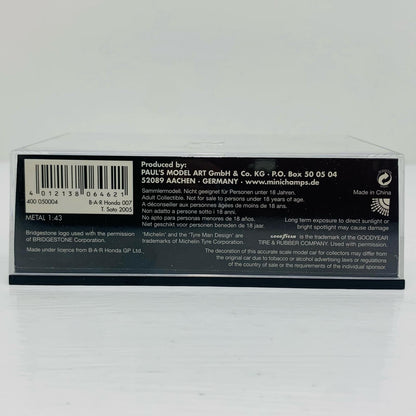 1/43B.A.Rホンダ0072005本選仕様佐藤琢磨LOOKRIGHT#4(ホワイト×レッド)[400050004]