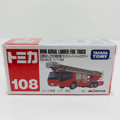 1/139日野はしご付消防車(レッド×シルバー/赤箱/中国製/TOMY青字)「トミカNo.108」