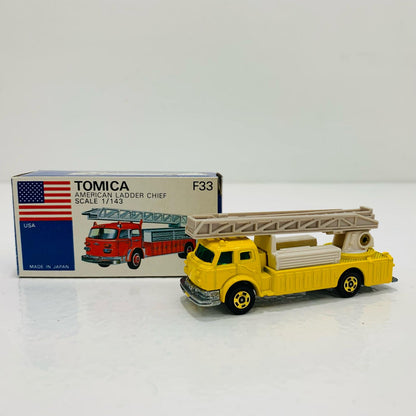 【中古】 1/143AMERICANLADDERCHIEF(イエロー/青箱/日本製)「トミカ外国車シリーズF33」