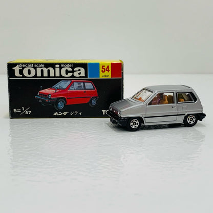 【中古】 1/57ホンダシティ(シルバー×ブラック/黒箱/日本製)「トミカNo.54」