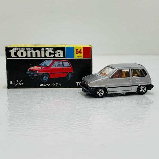 【中古】 1/57ホンダシティ(シルバー×ブラック/黒箱/日本製)「トミカNo.54」