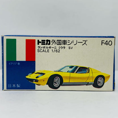 [Used] 1/62 Lamborghini Miura SV (Red x Brown / Blue Box / Made in Japan) "Tomica Foreign Car Series F40"