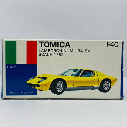 [Used] 1/62 Lamborghini Miura SV (Red x Brown / Blue Box / Made in Japan) "Tomica Foreign Car Series F40"