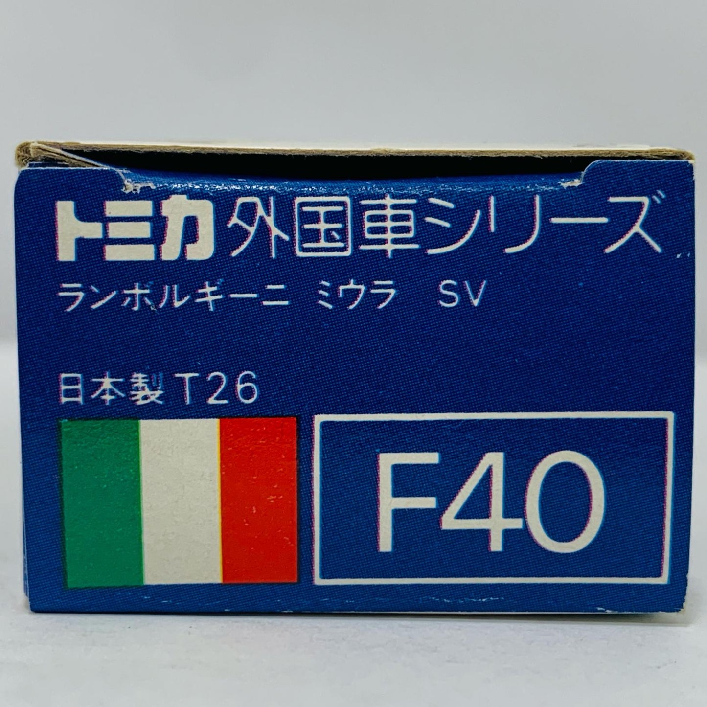 [Used] 1/62 Lamborghini Miura SV (Red x Brown / Blue Box / Made in Japan) "Tomica Foreign Car Series F40"
