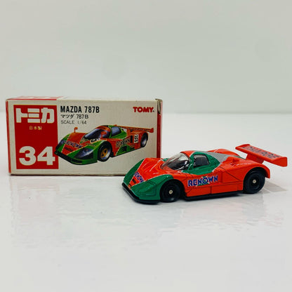【中古】 1/64マツダ787B#55(オレンジ×グリーン/赤箱/日本製)「トミカNo.34」