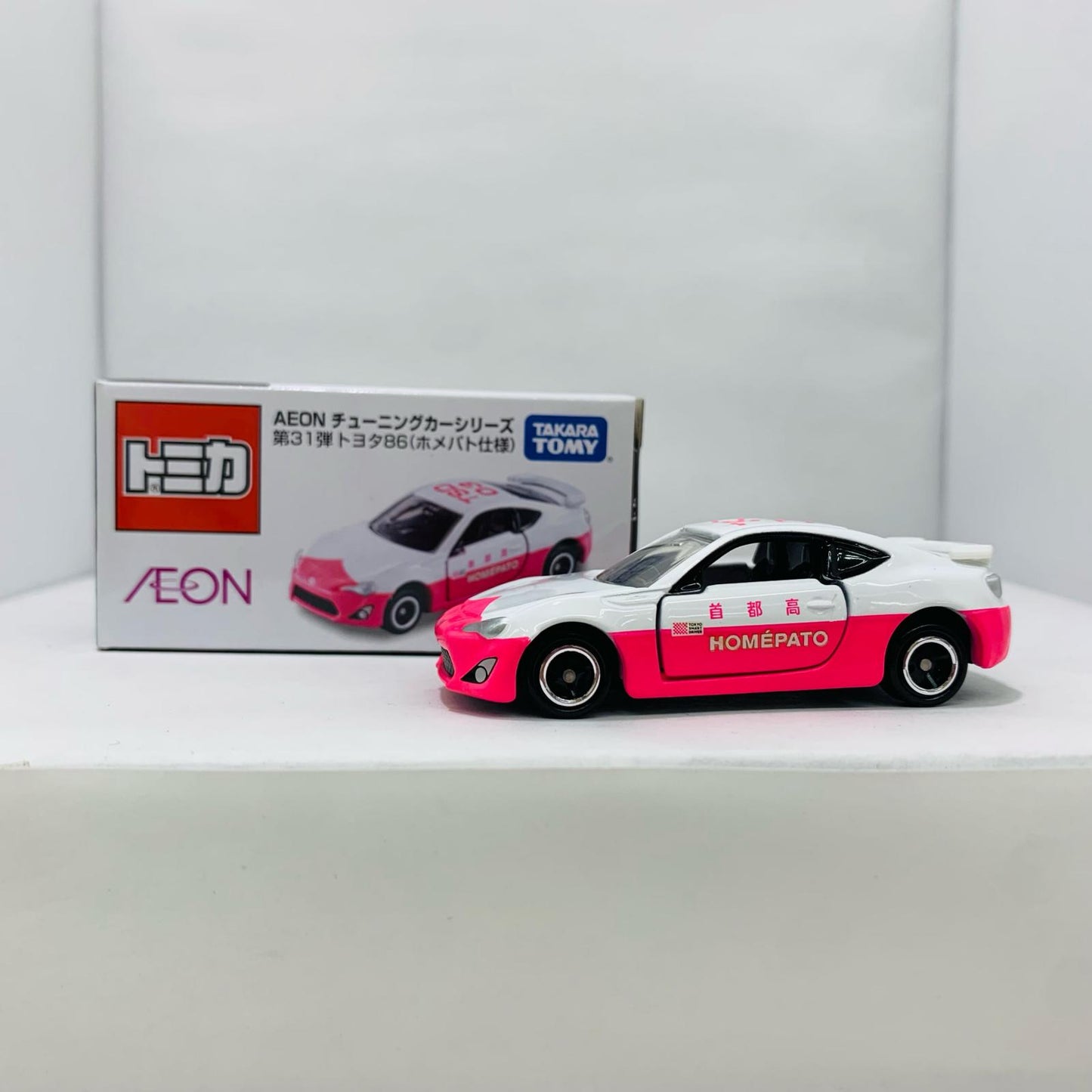 [Used] 1/60 Toyota 86 Home Patrol Car #TSC03 (White x Pink) "Tomica AEON Tuning Car Series Vol. 31" AEON Limited