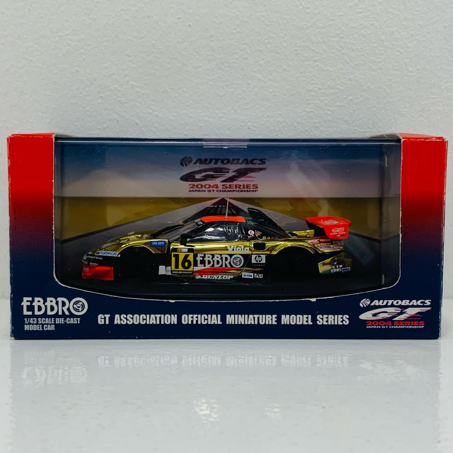 1/43M-TECNSXAllStarカリフォルニア・スピードウェイJGTC2004EBBRO#16(ゴールド)「オートバックスGT2004シリーズ」[43670]