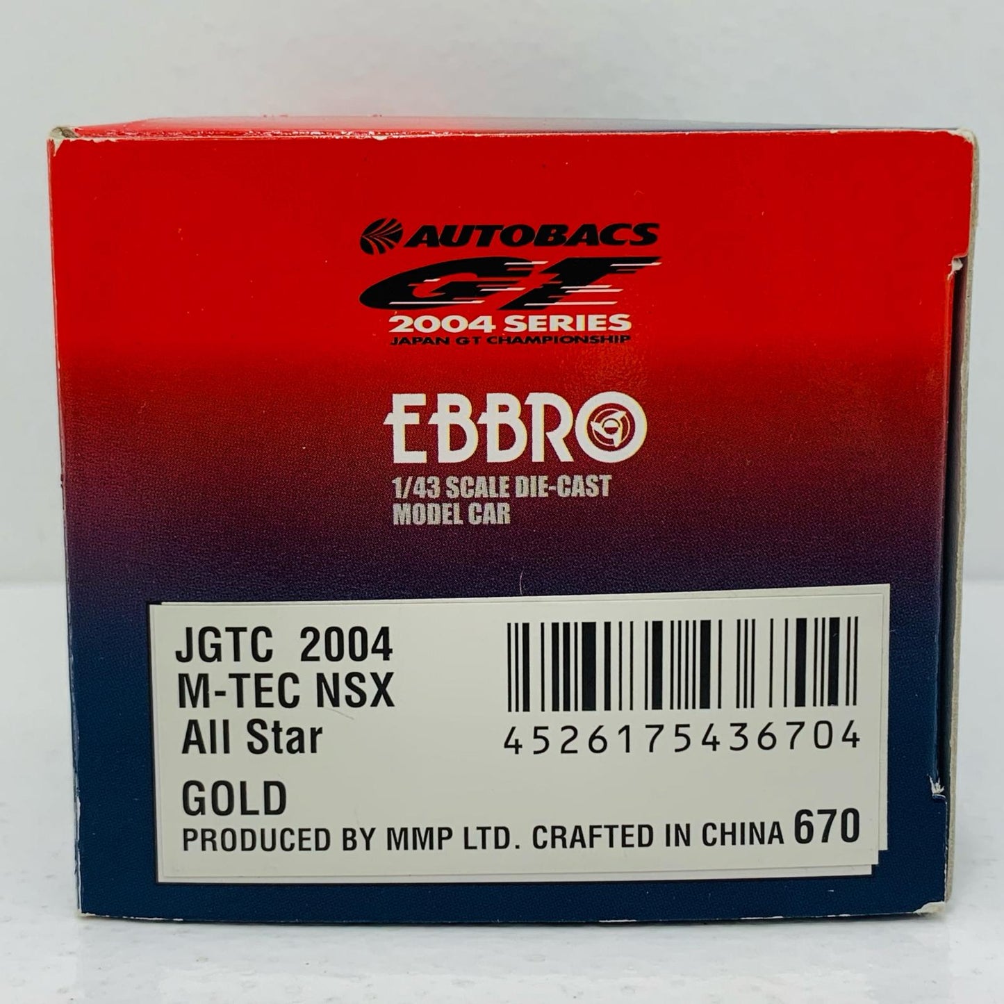 1/43M-TECNSXAllStarカリフォルニア・スピードウェイJGTC2004EBBRO#16(ゴールド)「オートバックスGT2004シリーズ」[43670]