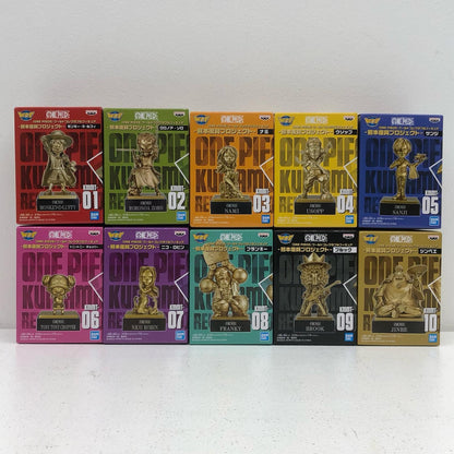 [Used] All 10 Types Set "One Piece" WCF -Kumamoto Revival Project- Bronze Statue Mini Figure Store Limited [Figure]
