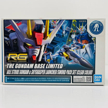 [Used] 1/144 RG Aile Strike Gundam & Skygrasper Launcher/Sword Pack Set [Clear Color] "Mobile Suit Gundam SEED" Gundam Base Limited [5063819]