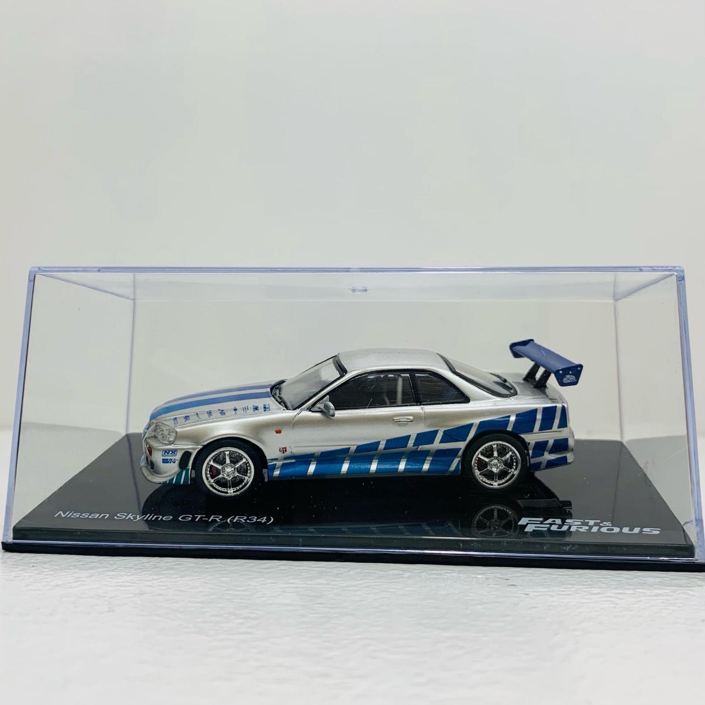 【中古】 [単品] 1/43 Nissan Skyline GT-R R34(シルバー×ブルー) 「ワイルド・スピード カーコレクション 2号」 付録