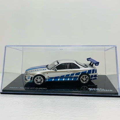 【中古】 [単品] 1/43 Nissan Skyline GT-R R34(シルバー×ブルー) 「ワイルド・スピード カーコレクション 2号」 付録