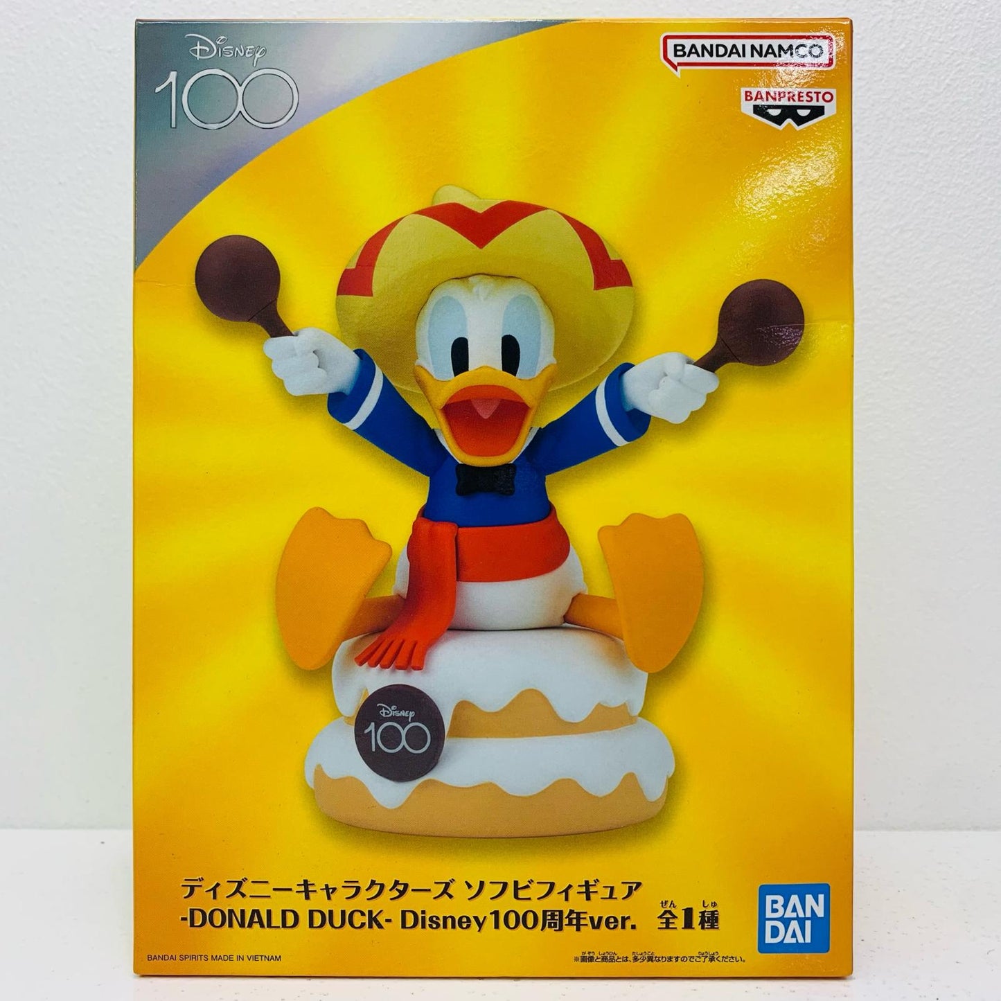 【中古】 ドナルドダックソフビフィギュア-DONALDDUCK-Disney100周年ver.「ディズニーキャラクターズ」【フィギュア】【飾磨店】