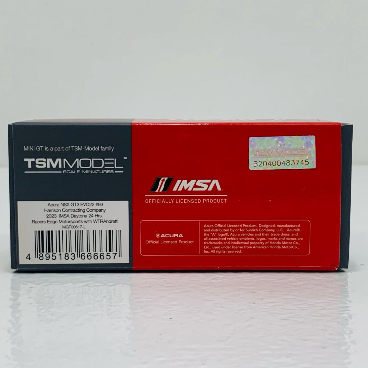 【中古】 1/64 Acura NSX GT3 EVO22 IMSA デイトナ24時間 2023 WTR Racers Edge Motorsports(左ハンドル) #93 「ミニGTシリーズ」 [MGT00617-L]