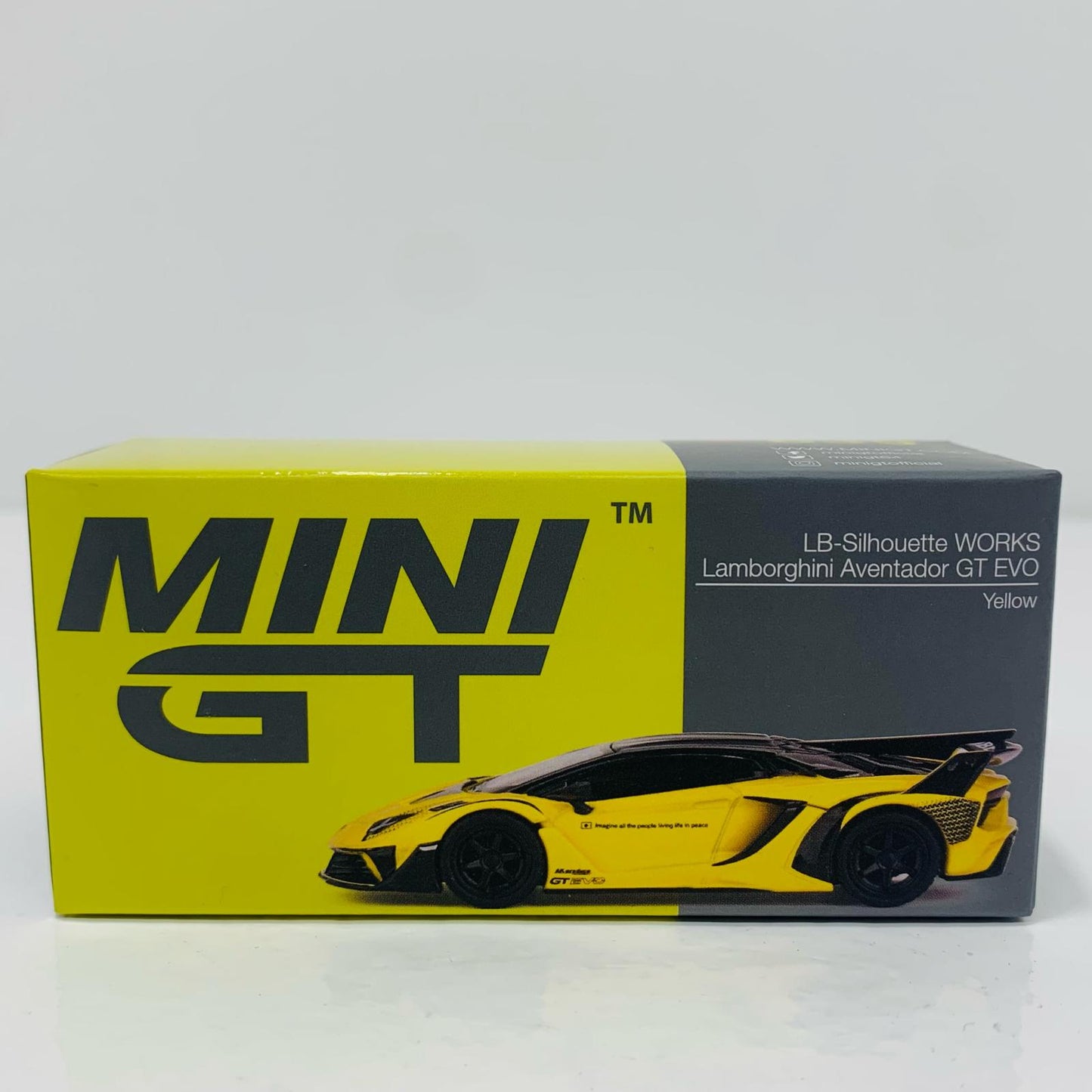 [Used] 1/64 LB-Silhouette WORKS Lamborghini Aventador GT EVO Left Hand Drive (Yellow) "Mini GT Series" [MGT00639-L]