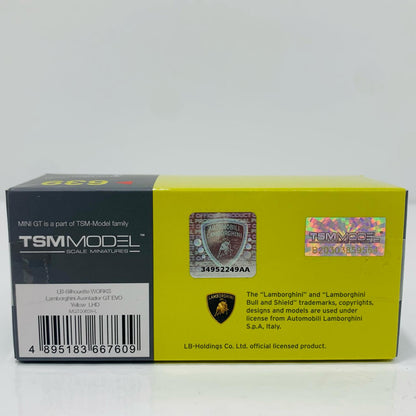 [Used] 1/64 LB-Silhouette WORKS Lamborghini Aventador GT EVO Left Hand Drive (Yellow) "Mini GT Series" [MGT00639-L]