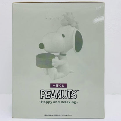 A賞スヌーピー＆ウッドストック-ミニ小物入れ付きフィギュア「HappyandRelaxing/一番くじPEANUTS」【フィギュア】