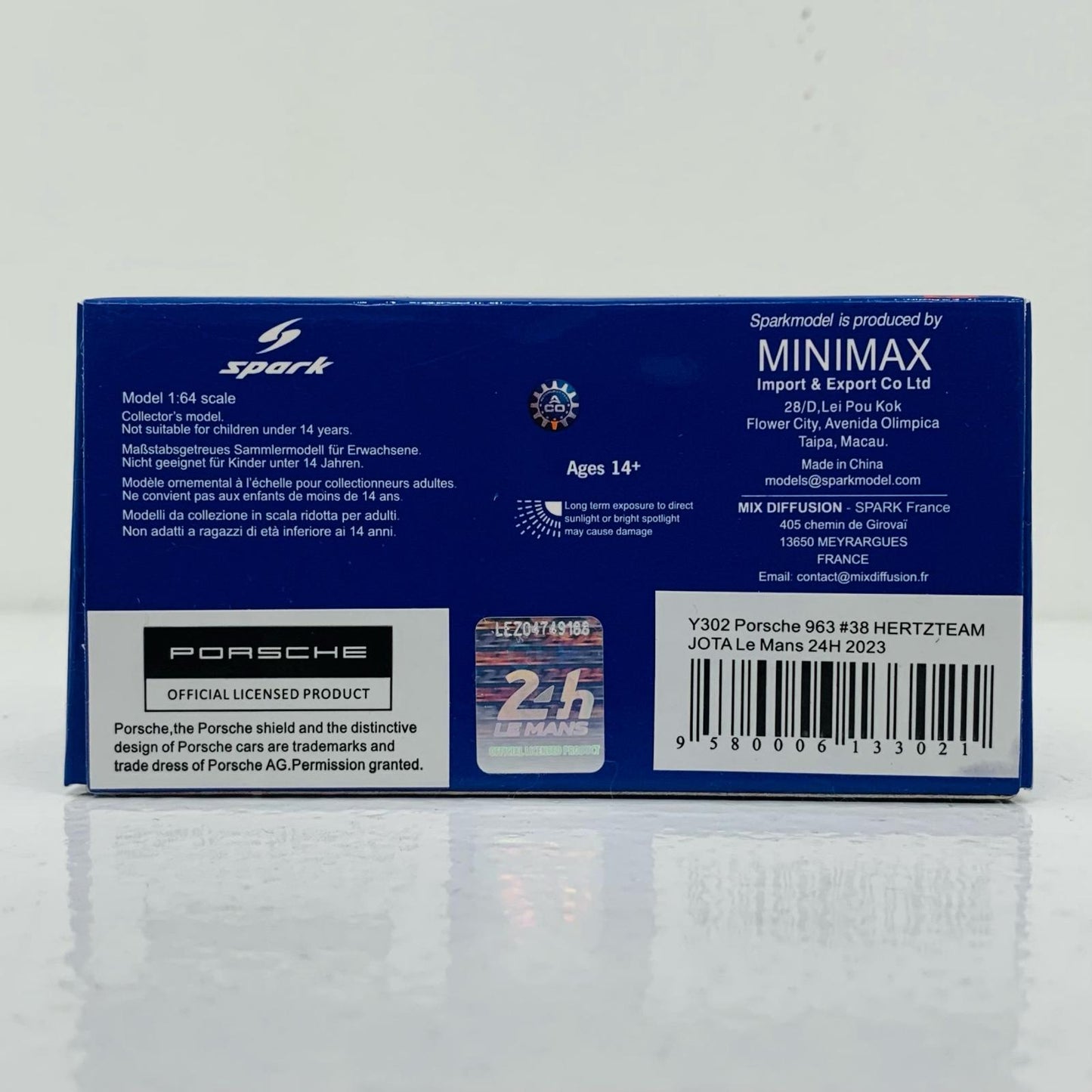 【中古】 1/64 Porsche 963 HERTZ TEAM JOTA Le Mans 24H 2023 A-F. da Costa - W. Stevens - Y. Ye #38 [Y302]