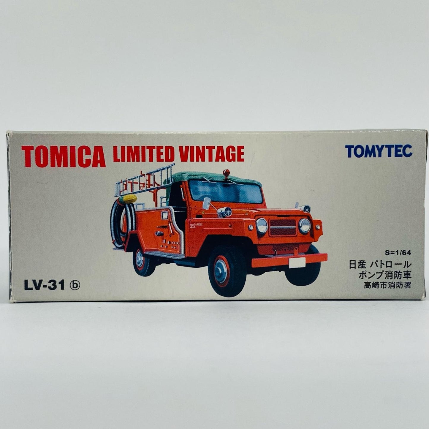 1/64 LV-31b Nissan Patrol Pump Fire Truck Takasaki City Fire Department (Red) "Tomica Limited Vintage" [210580]