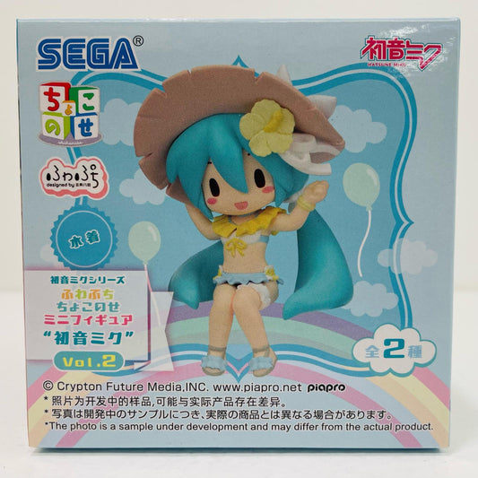 【中古】 初音ミクVol.2(水着)-ふわぷちちょこのせミニフィギュア「初音ミクシリーズ」【フィギュア】