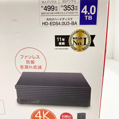 【未使用/未開封】 未開封 BUFFARO HD-EDS4.0U3-BA 外付けハードディスク 4TB/USB3.1Gen1(USB3.0) バッファロー【加古川店】