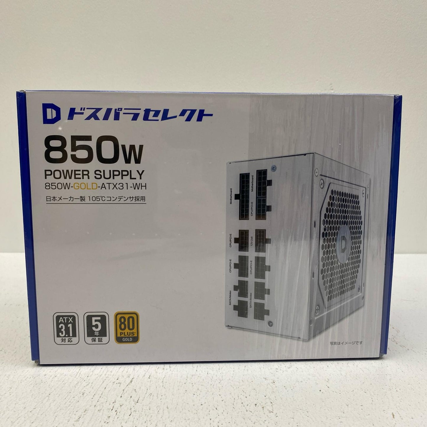 【未使用/未開封】 850W-GOLD-ATX31-WH 未開封 ドスパラ ATX電源ユニット850W 850W-GOLD-ATX31-WH 80PLUS:GOLD 12V-12PINx1/PCIE6+2x4/CPU4+4x2【加古川店】