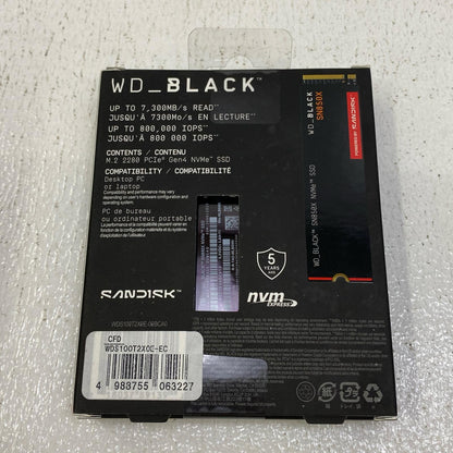【未使用/未開封】 WDS100T2X0E-00BCA0 未開封 SANDISK WD_BLACK SN850X NVMe SSD WDS100T2X0E-00BCA0 1TB M.2 ヒートシンク非搭載モデル【加古川店】
