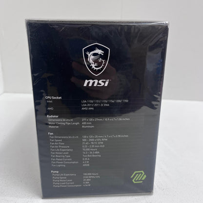 【未使用/未開封】 MAG CORELIQUID M240 MSI 簡易水冷CPUクーラー 240mm MAG CORELIQUID M240 対応ソケット:LGA20XX/1XXX/AM5/AM4【加古川店】