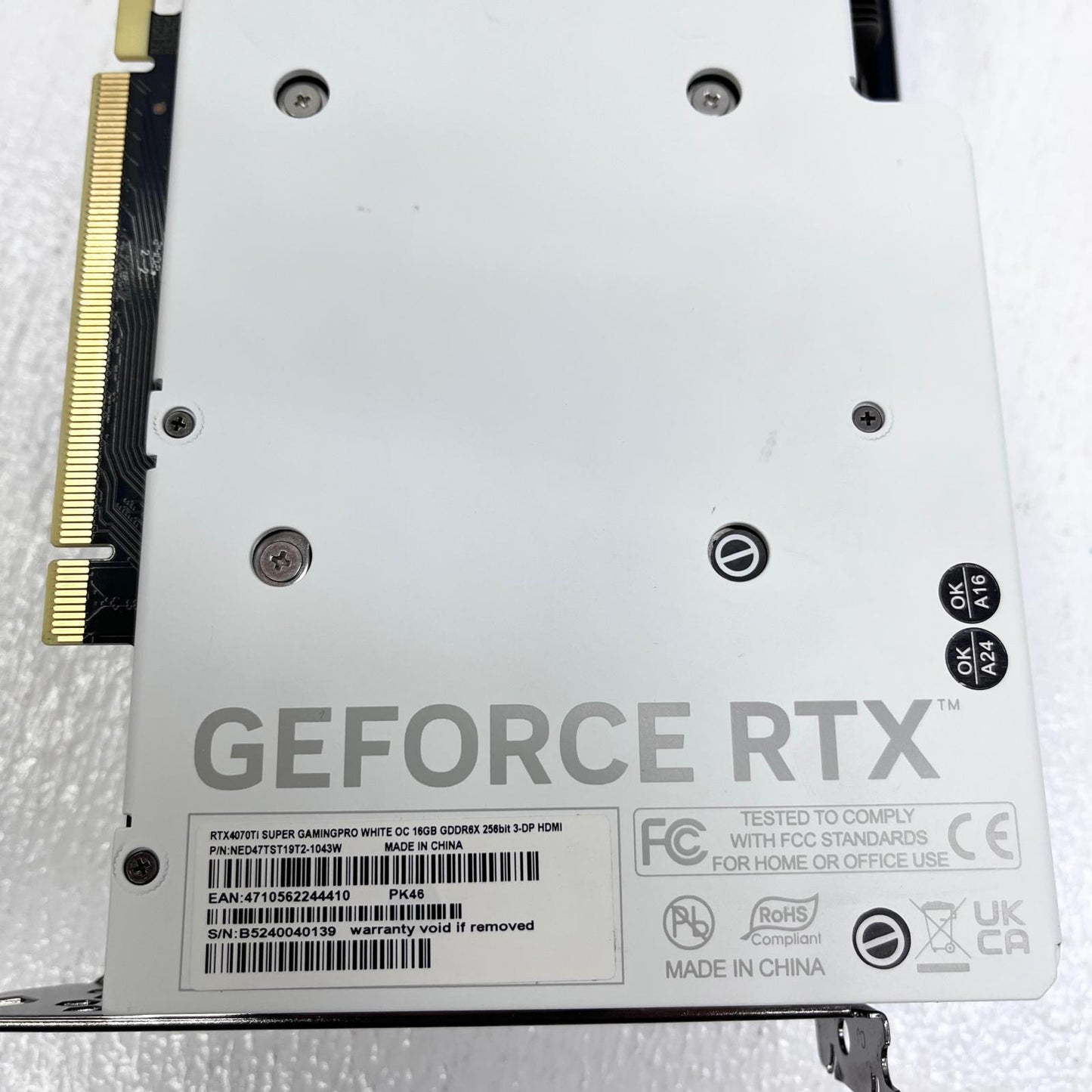 palit GeForce RTX 4070 Ti SUPER GamingPro グラフィックボード 箱・RGBケーブル付属【加古川店】