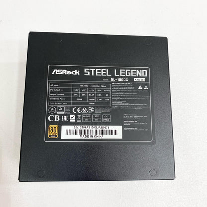 ASROCK SL-1000G 電源ユニット 90-UXS100-GFJAAA 1000W, 80PLUS GOLD ATX3.1/PCIe 5.1対応 箱・インシュロック・ケーブル・ケーブルホルダー付属 ケーブル欠品無し【加古川店】