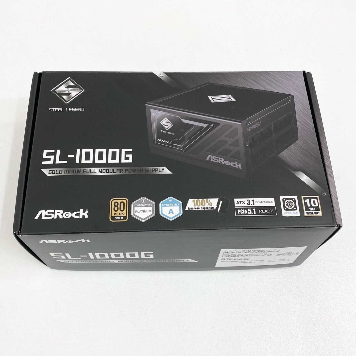 ASROCK SL-1000G 電源ユニット 90-UXS100-GFJAAA 1000W, 80PLUS GOLD ATX3.1/PCIe 5.1対応 箱・インシュロック・ケーブル・ケーブルホルダー付属 ケーブル欠品無し【加古川店】