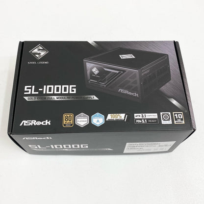 ASROCK SL-1000G 電源ユニット 90-UXS100-GFJAAA 1000W, 80PLUS GOLD ATX3.1/PCIe 5.1対応 箱・インシュロック・ケーブル・ケーブルホルダー付属 ケーブル欠品無し【加古川店】