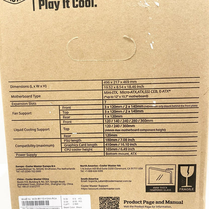 【未使用/未開封】 未開封 Cooler Master ミドルタワーPCケース MasterBox MB511 ARGB MCB-B511D KGNN-RGA 対応マザーボード:ATX/E-ATX/MicroATX/【簡易梱包】【加古川店】