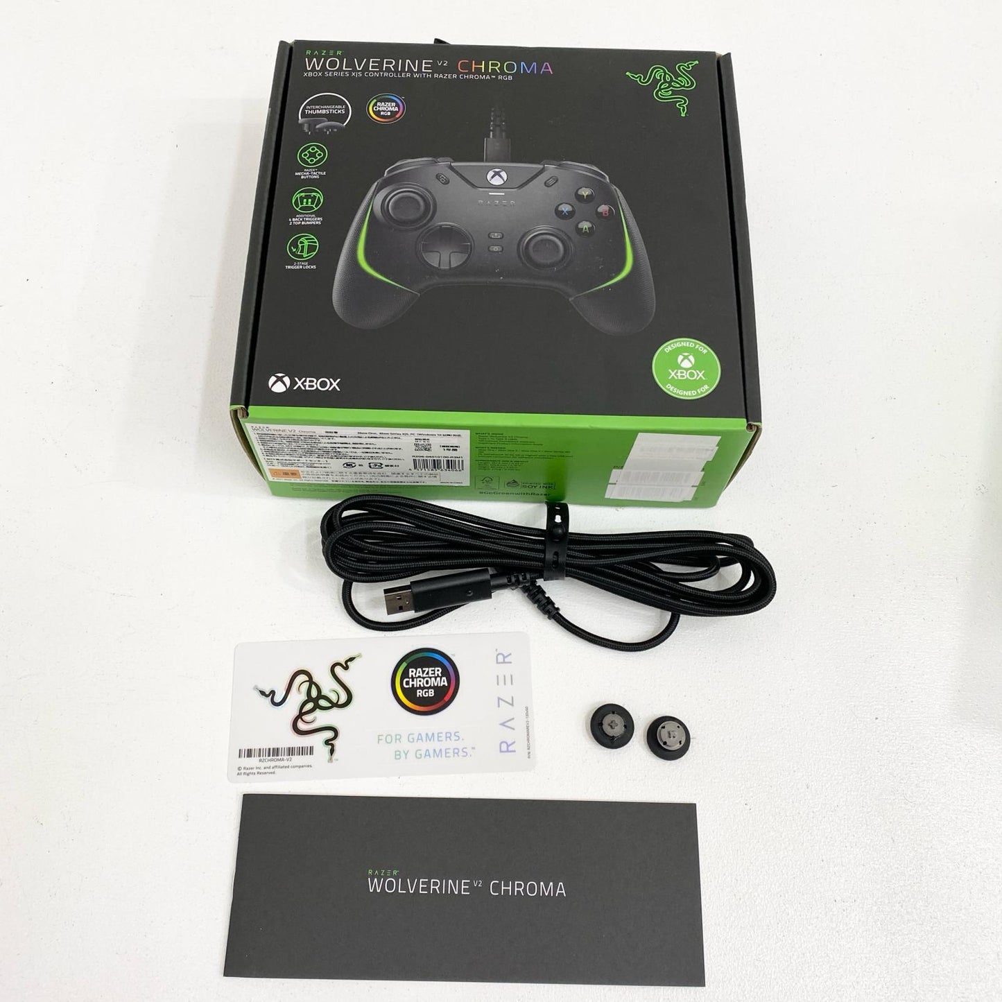 Razer Wloverine V2 Chroma ゲーミングコントローラー RZ06-0401 対応機種：Xbox ONE/Xbox SeriesX/S/Windows10 箱・USB・替えスティック×2・紙類付属【加古川店】